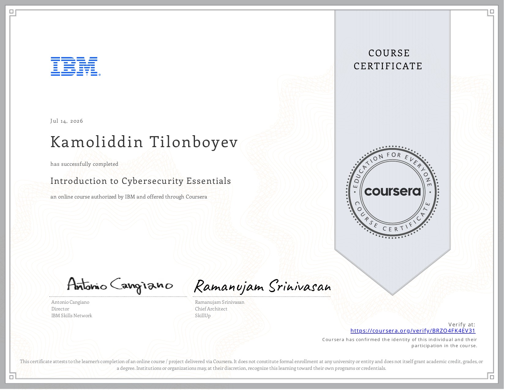 Introduction to Cybersecurity Essentials